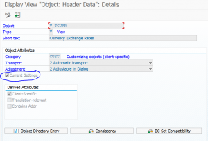 Direct table updates Current settings