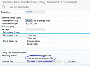 Direct table updates check recording routine