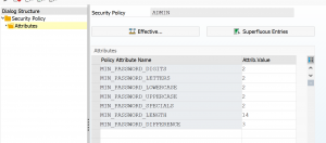 ADMIN security policy attributes