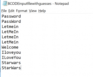 Notepad bcode file with guesses