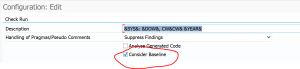 ATC run settings for baseline