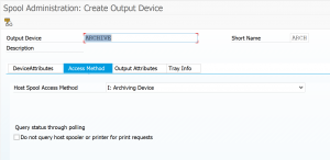 Set up archive printer screen 2