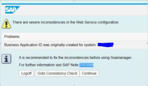 Webservice setup issue after system copy