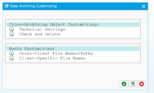 Data archiving customizing