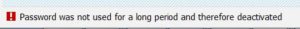 Password deactivated
