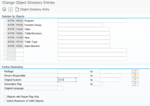 Change object directories selection screen