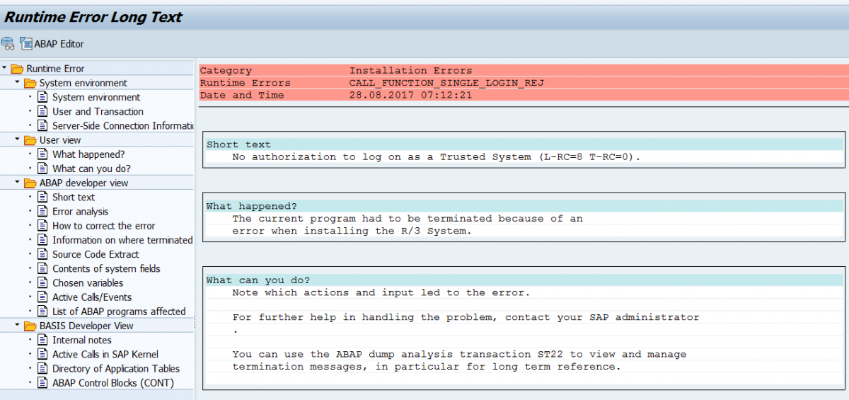 Ошибка analysis. Дамп SAP. Ошибка SAP ABAP runtime Error. SAP дамп у пользователя contact Administrator. Call function ABAP.